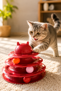 3 Katlı İnteraktif Kedi Oyuncağı | Hareketli Toplu Kedi Oyuncağı