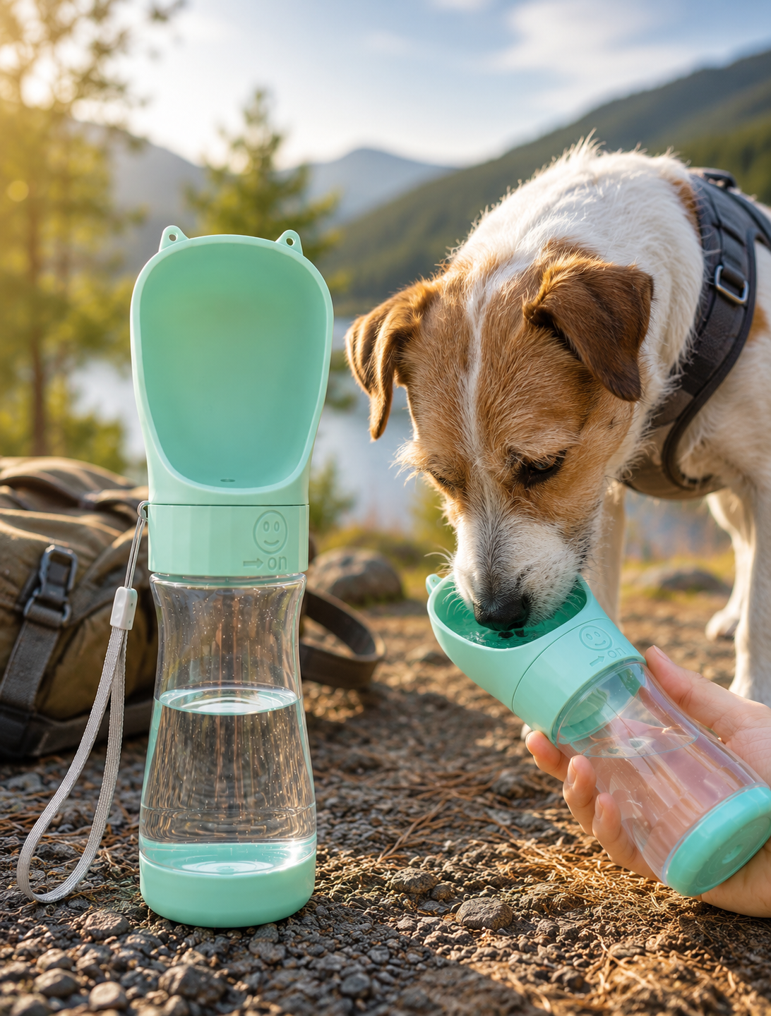 Taşınabilir Kedi & Köpek Su Matarası 350 ml – Seyahat ve Yürüyüş İçin Pratik Suluk